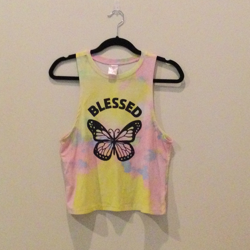 Blessed Butterfly Tie-Dye Muscle Tank